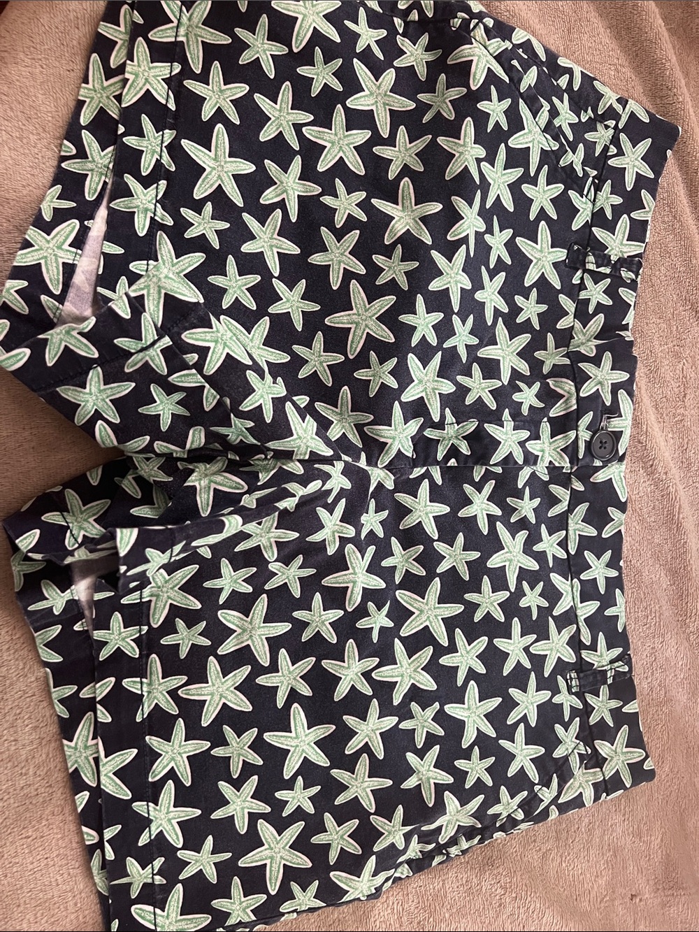 crown & ivy Black Shorts with Mint Starfish Print